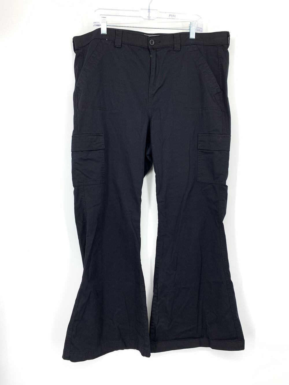 Torrid Super Flare Leg Chino Pants Womens Size 18 Regular Solid Black Stretch